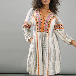 HTF Anthropolgie Lottie Embroidered Mini Dress